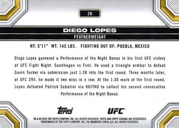 2024 Topps Chrome UFC #26 Diego Lopes Back