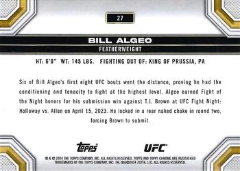2024 Topps Chrome UFC #27 Bill Algeo Back