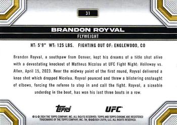 2024 Topps Chrome UFC #31 Brandon Royval Back