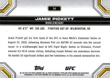 2024 Topps Chrome UFC #34 Jamie Pickett Back