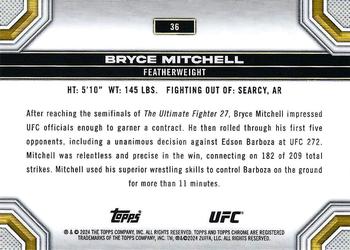 2024 Topps Chrome UFC #36 Bryce Mitchell Back