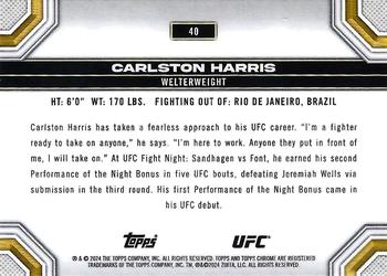 2024 Topps Chrome UFC #40 Carlston Harris Back