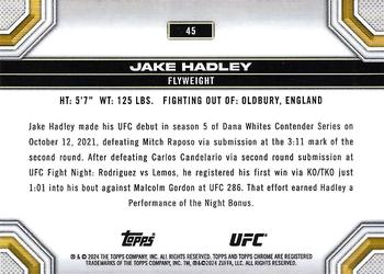 2024 Topps Chrome UFC #45 Jake Hadley Back