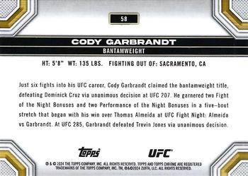 2024 Topps Chrome UFC #58 Cody Garbrandt Back