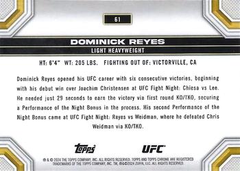 2024 Topps Chrome UFC #61 Dominick Reyes Back