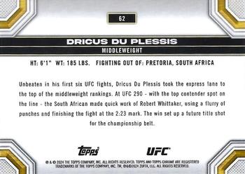 2024 Topps Chrome UFC #62 Dricus Du Plessis Back