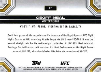 2024 Topps Chrome UFC #67 Geoff Neal Back