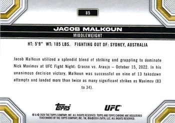2024 Topps Chrome UFC #85 Jacob Malkoun Back