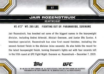 2024 Topps Chrome UFC #87 Jair Rozenstruik Back