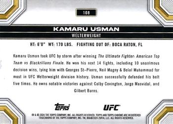 2024 Topps Chrome UFC #108 Kamaru Usman Back