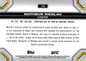 2024 Topps Chrome UFC #128 Matheus Nicolau Back