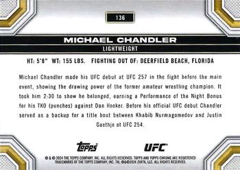 2024 Topps Chrome UFC #136 Michael Chandler Back