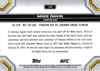 2024 Topps Chrome UFC #139 Mike Davis Back