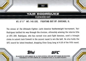 2024 Topps Chrome UFC #197 Yair Rodríguez Back