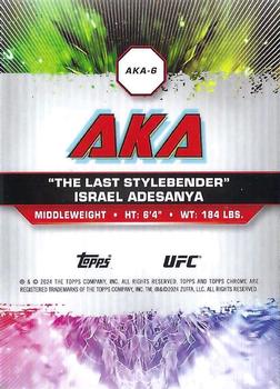 2024 Topps Chrome UFC - AKA #AKA-6 Israel Adesanya Back
