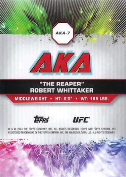 2024 Topps Chrome UFC - AKA #AKA-7 Robert Whittaker Back