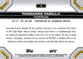 2024 Topps Chrome UFC - Aqua Refractor #35 Fernando Padilla Back
