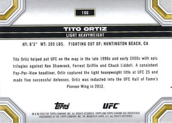 2024 Topps Chrome UFC - Aqua Refractor #186 Tito Ortiz Back
