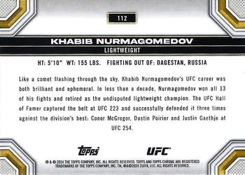 2024 Topps Chrome UFC - Black Refractor #112 Khabib Nurmagomedov Back