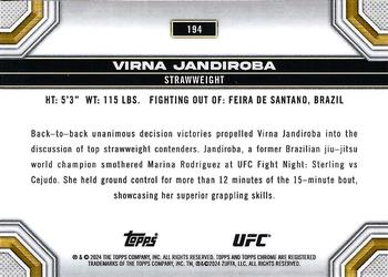 2024 Topps Chrome UFC - Blue Refractor #194 Virna Jandiroba Back