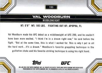 2024 Topps Chrome UFC - Gold Refractor #193 Val Woodburn Back