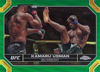 2024 Topps Chrome UFC - Green Refractor #108 Kamaru Usman Front