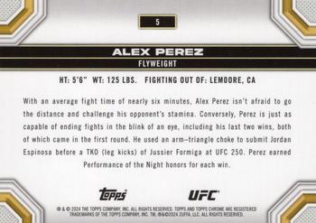 2024 Topps Chrome UFC - Magenta Refractor #5 Alex Perez Back