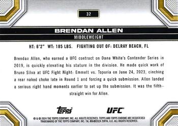 2024 Topps Chrome UFC - Magenta Refractor #32 Brendan Allen Back