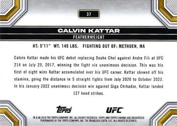 2024 Topps Chrome UFC - Magenta Refractor #37 Calvin Kattar Back
