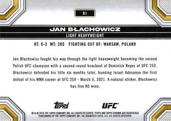 2024 Topps Chrome UFC - Magenta Refractor #91 Jan Błachowicz Back