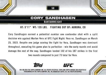 2024 Topps Chrome UFC - Negative #50 Cory Sandhagen Back
