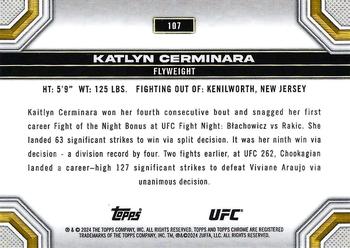 2024 Topps Chrome UFC - Orange Refractor #107 Katlyn Cerminara Back