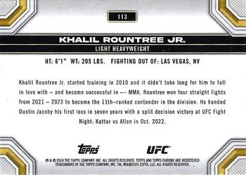 2024 Topps Chrome UFC - Prism #113 Khalil Rountree Jr. Back