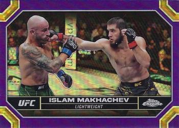 2024 Topps Chrome UFC - Purple Refractor #80 Islam Makhachev Front