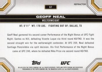 2024 Topps Chrome UFC - Refractor #67 Geoff Neal Back