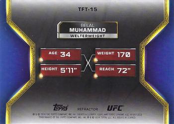 2024 Topps Chrome UFC - Tale of the Tape Refractor #TFT-15 Belal Muhammad Back
