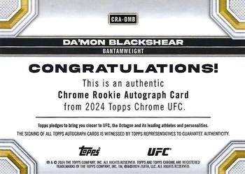 2024 Topps Chrome UFC - Chrome Rookie Autographs #CRA-DMB Da'Mon Blackshear Back