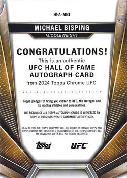 2024 Topps Chrome UFC - Hall of Fame Autographs #HFA-MBI Michael Bisping Back