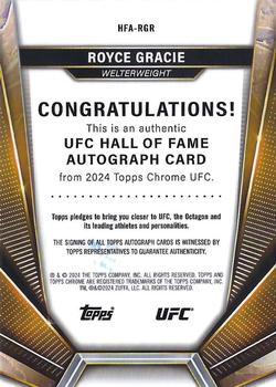 2024 Topps Chrome UFC - Hall of Fame Autographs #HFA-RGR Royce Gracie Back