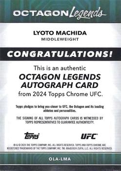 2024 Topps Chrome UFC - Octagon Legends Autographs #OLA-LMA Lyoto Machida Back