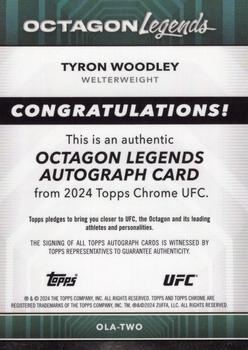 2024 Topps Chrome UFC - Octagon Legends Autographs #OLA-TWO Tyron Woodley Back