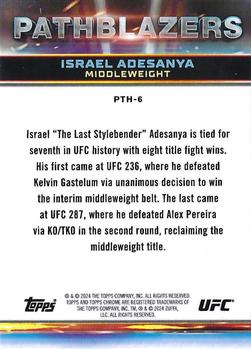 2024 Topps Chrome UFC - Pathblazers #PTH-6 Israel Adesanya Back