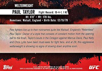 2009 Topps UFC Round 2 #4 Paul Taylor Back