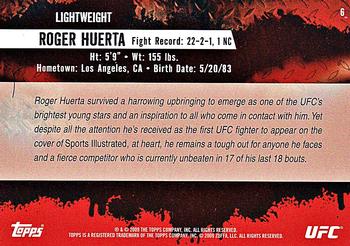 2009 Topps UFC Round 2 #6 Roger Huerta Back