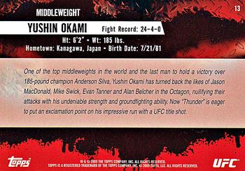 2009 Topps UFC Round 2 #13 Yushin Okami Back