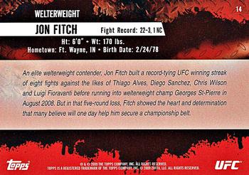 2009 Topps UFC Round 2 #14 Jon Fitch Back