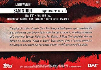 2009 Topps UFC Round 2 #16 Sam Stout Back