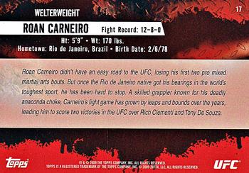 2009 Topps UFC Round 2 #17 Roan Carneiro Back