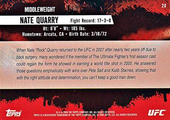 2009 Topps UFC Round 2 #20 Nate Quarry Back