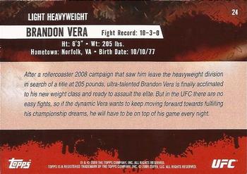 2009 Topps UFC Round 2 #24 Brandon Vera Back